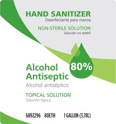 Hand Sanitizer Alcohol Antiseptic (Hand Sanitizer 80 Gallon Gpmc)